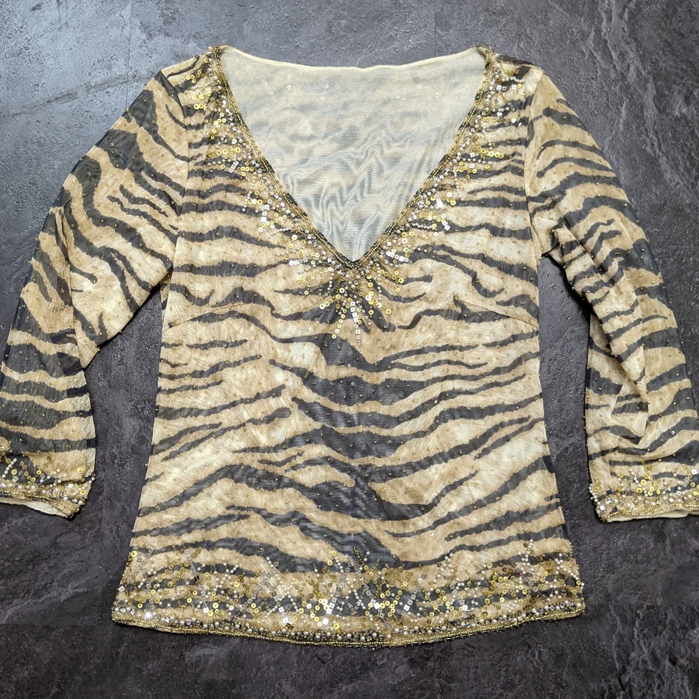 Tiger print boutique top